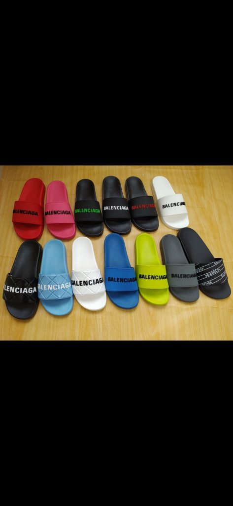Balenciaga Black Logo Slide Sandals for Men and Women