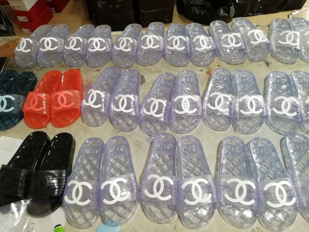 Chanel Transparent Logo Slide Sandals in Multiple Colors