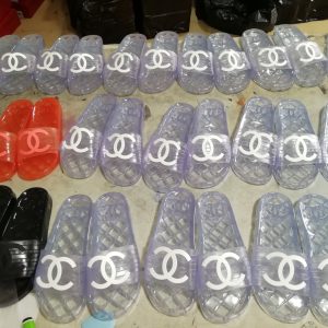 Chanel Transparent Logo Slide Sandals in Multiple Colors