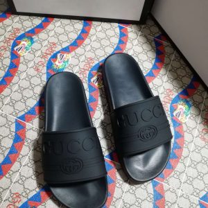 Gucci Black Rubber Slide Sandals for Men