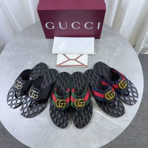 Gucci Logo Flip Flops Black, Stylish Sandals for Men and W