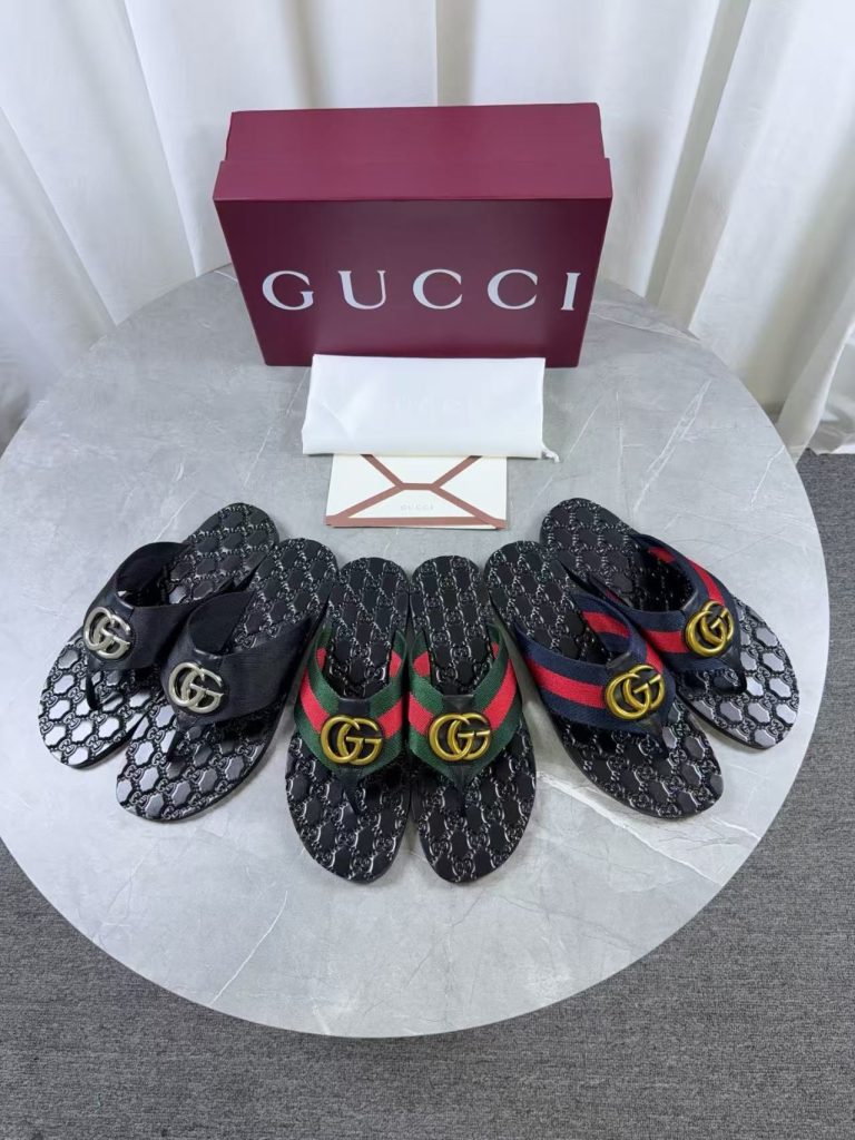 Gucci Logo Flip Flops Black, Stylish Sandals for Men and W