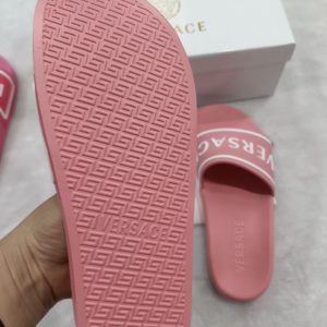 Versace Pink Logo Slide Sandals Stylish Comfort Footwear