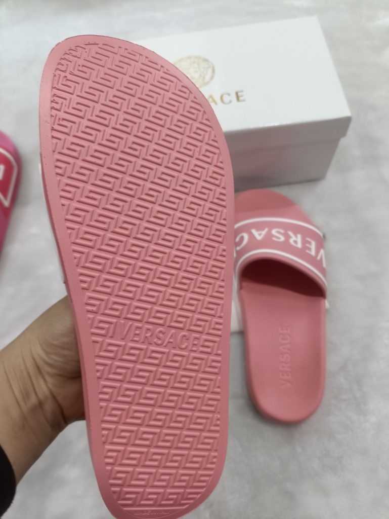 Versace Pink Logo Slide Sandals Stylish Comfort Footwear