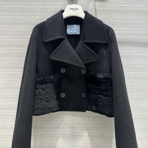 Prada-Women's-Black-Wool-Blend-Cropped-Jacket-with-Faux-Fur