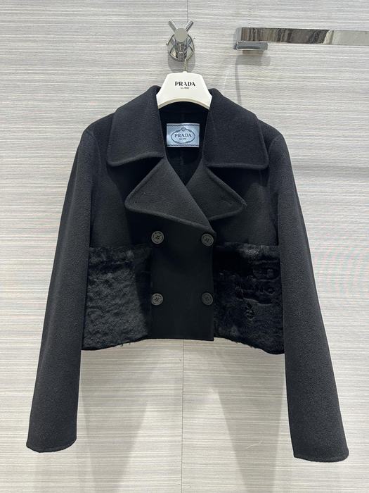 Prada-Women’s-Black-Wool-Blend-Cropped-Jacket-with-Faux-Fur