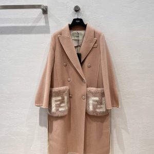 Fendi-Pink-Wool-Coat-with-Fur-Pockets-for-Women
