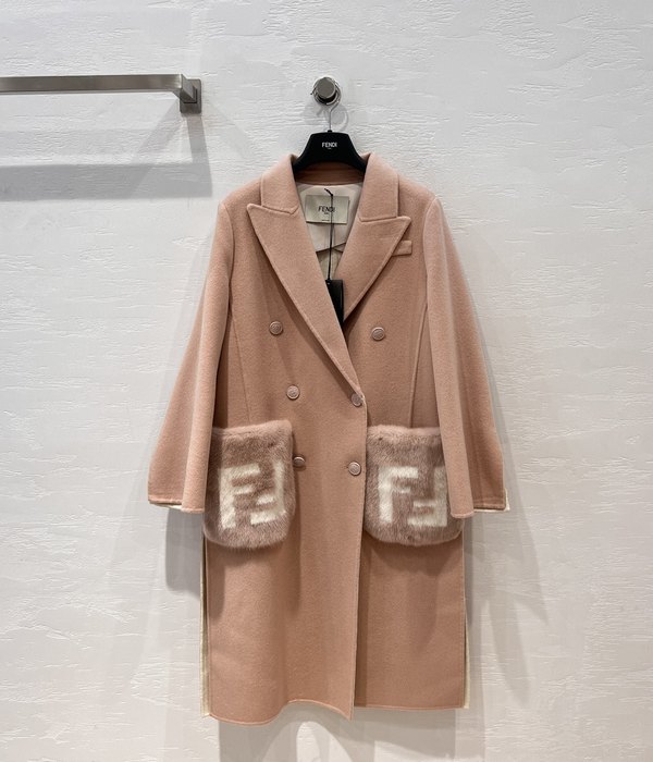Fendi-Pink-Wool-Coat-with-Fur-Pockets-for-Women