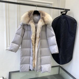 Luxury-Silver-Puffer-Coat-with-Fur-Collar-Women's-Winter-O