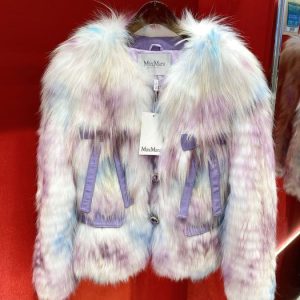 Max-Mara-Women's-Multicolor-Faux-Fur-Jacket