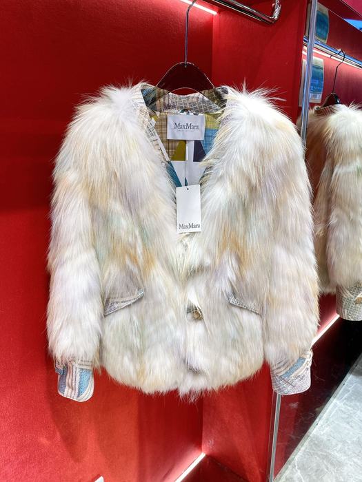 Max-Mara-Iridescent-Faux-Fur-Jacket-in-Multicolor