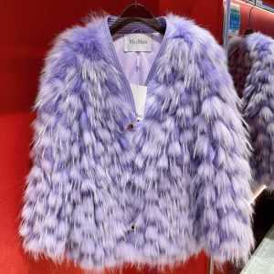 Max-Mara-Purple-Faux-Fur-Jacket