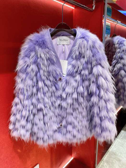 Max-Mara-Purple-Faux-Fur-Jacket