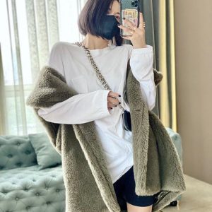 Olive-Green-Faux-Fur-Oversized-Vest-Top-for-Women