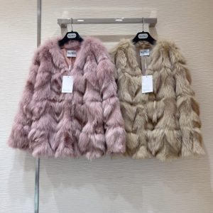 Mara-Women's-Faux-Fur-Coat-in-Pink-and-Beige-Trendy-Textur