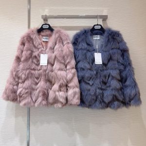 MaxMara-Faux-Fur-Jacket-in-Pink-and-Blue,-Stylish-Women's-Ou