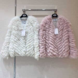 Max-Mara-Faux-Fur-Jacket-in-White-and-Pink-Stylish-Women's