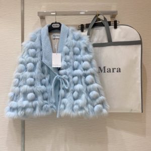 Light-Blue-Faux-Fur-Cape-with-Pom-Poms-by-Miss-Mara
