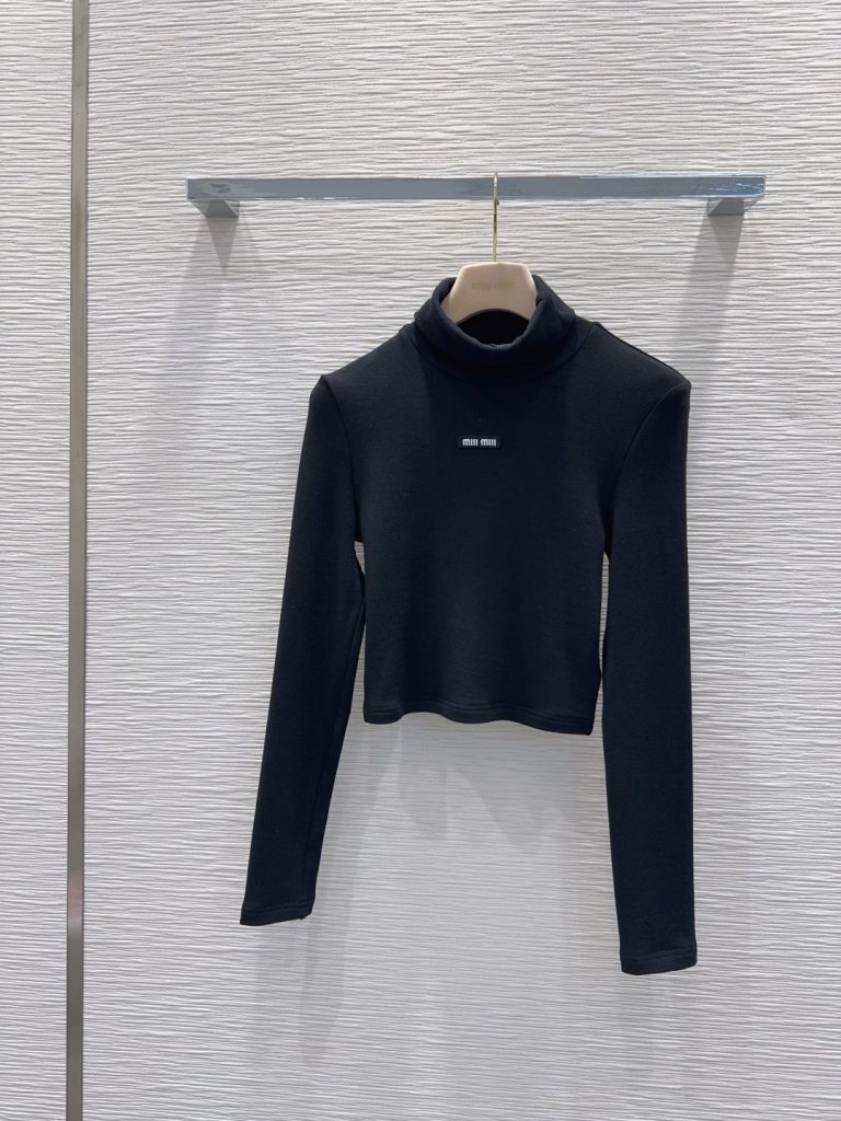 Miu-Miu-Black-Cropped-Turtleneck-Long-Sleeve-Top