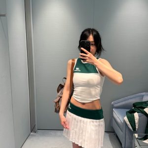 Women's-Green-and-White-Pleated-Tennis-Dress-by-UMA-with-Ath