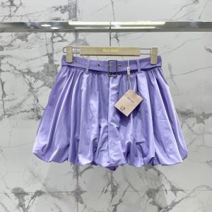 Miu-Miu-Lavender-Satin-Balloon-Skirt-with-Buckle-Detail