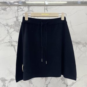 Miu-Miu-Women's-Black-Knit-Drawstring-Skirt