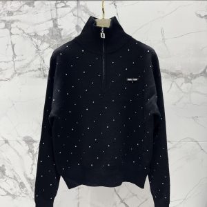 Miu-Miu-Black-Sparkle-Zip-Up-Sweater,-Elegant-Knit-Top-for-W