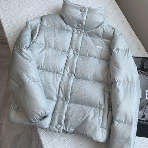Miu-Miu-Women's-Light-Blue-Puffer-Jacket,-Quilted-Design