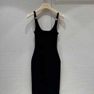 Black-Ribbed-Bodycon-Dress-with-Gold-Detailing-by-Anu-Miu