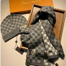 LV scarf hat set Grey scarf Top Quality Yupoo