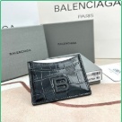 card holder Balenciaga embossed leather Black