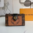 card holder Louis Vuitton zippered card holder Brown Size 13x9cm