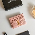 card holder Saint Laurent quilted card holder Beige Size 10.5x7.5x0.5cm