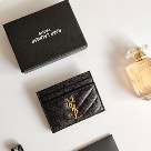 card holder Saint Laurent quilted leather card holder Black Size 10.5x7.5x0.5cm