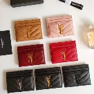 card holder Saint Laurent quilted leather card holder Brown Size 10.5x7.5x0.5cm