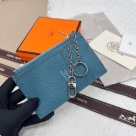 card holder Togo leather card holder Blue Size 11.9x8.3cm