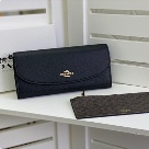 clutch bag Coach multi card envelope wallet with coin pouch Black Size 20x10x4cm