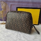 clutch bag Fendi cosmetic pouch Brown Size 25x17x13cm