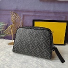 clutch bag Fendi cosmetic pouch Grey Size 25x17x13cm