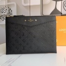 clutch bag Louis Vuitton M62937 embossed leather clutch Black Size 29.5x21