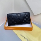 clutch bag Louis Vuitton Zippy Damier Infini Black Size 19x10cm