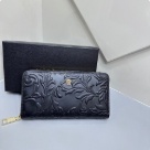 clutch bag Versace zip around embossed leather Black Size 19x10cm
