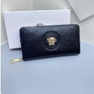clutch bag Versace zip around long wallet Black Size 19x10cm