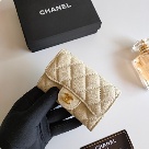 card holder CHANEL classic flap Beige Size 7.5x11.3x2.1cm