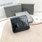 wallet Balenciaga mini croc embossed Black Size 10.9x7.9x4.8cm