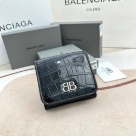 wallet Balenciaga mini crocodile embossed Black Size 10.9x7.9x4.8cm