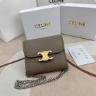 wallet CELINE trifold flap wallet Brown Size 10.5x9cm