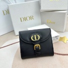 wallet Dior buckle compact wallet Black Size 10x8.9x2.2cm
