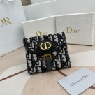 wallet Dior canvas flap wallet Black Size 10x8.9x2.2cm