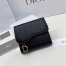 wallet Dior compact leather wallet Black